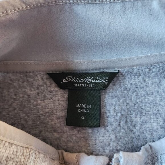 Eddie Bauer Women's Gray Fleece Jacket Full Zipper Long Sleeve Sweater Size XL - Picture 3 of 11
